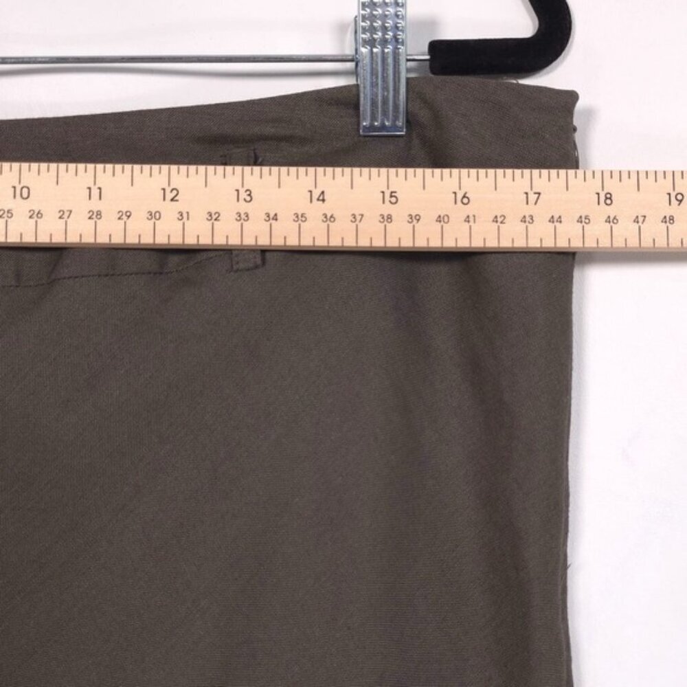 SANDRO Sportswear Women's Size 14 Olive Brown Skirt Flared LINEN Blend‎ Midi - Picture 5 of 10